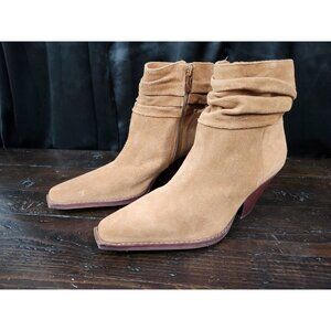 NEW Vince Camuto Nerlinji Cognac Tan Suede Slouch Ankle Boots/Sz. 6.5M